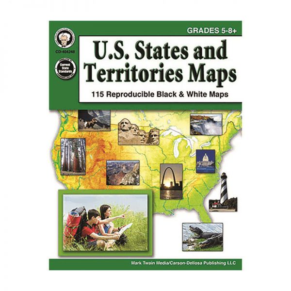 CARSON DELLOSA US STATES & TERRITORIES MAPS GRADE 5-8 CD-404248