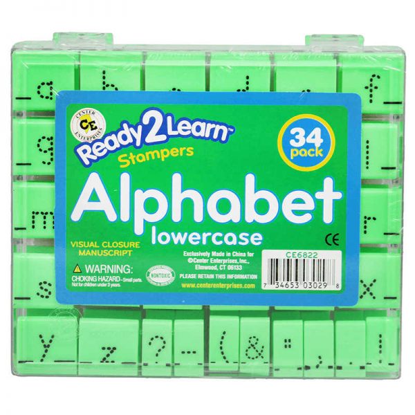 CENTER ENTERPRISES INC. VISUAL CLOSURE 1 LOWER MANUSCRIPT SET ALPHABET STAMPS CE-6822