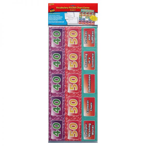 EDUPRESS VOCABULARY POCKET CHART GAME GRADE 4 EP-2542