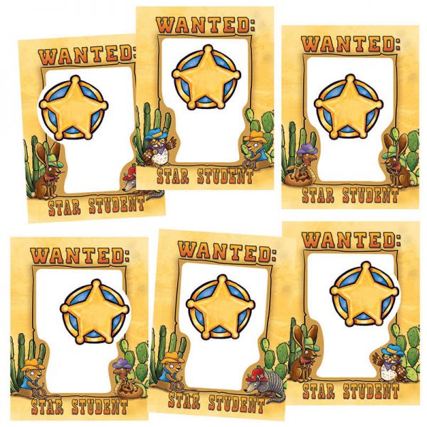 EDUPRESS WANTED STAR STUDENT FRAMES ACCENTS EP-3158