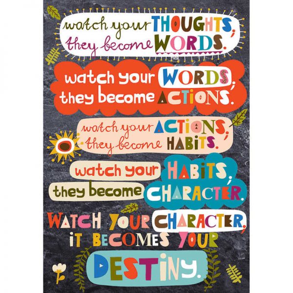 SCHOLASTIC TEACHING RESOURCES WATCH YOUR THOUGHTS POP CHART SC-565387