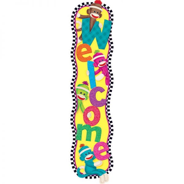 TREND ENTERPRISES INC. WELCOME SOCK MONKEY BANNER T-25076