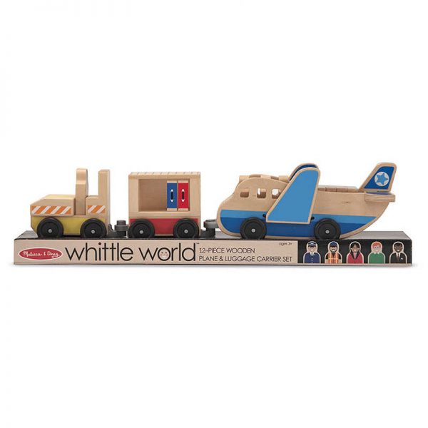 MELISSA & DOUG WHITTLE WORLD PLANE AND LUGGAGE CARRIER SET LCI4387