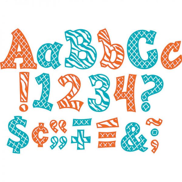 TEACHER CREATED RESOURCES WILD MOROCCAN 5IN ORANGE & TEAL SASSY FONTS TCR77119