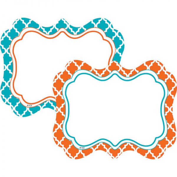 TEACHER CREATED RESOURCES WILD MOROCCAN LABELS ORANGE & TEAL TCR77113