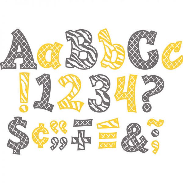 TEACHER CREATED RESOURCES WILD MOROCCAN SASSY FONTS 5IN LEMON & GRAY TCR77120