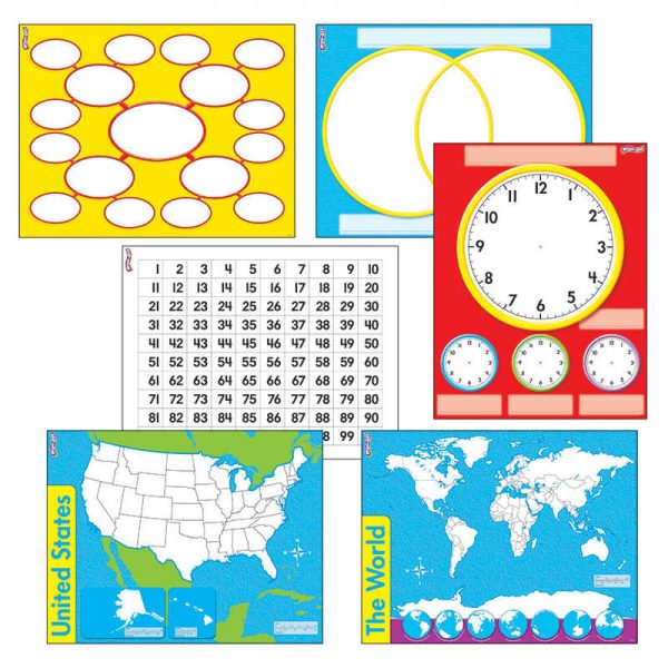 TREND ENTERPRISES INC. WIPE OFF CHARTS & MAPS COMBO PACK T-27905