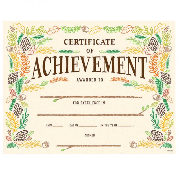 CREATIVE TEACHING PRESS WOODLAND FRIENDS CERTIFICATE OF ACHIEVEMENT CTP2537