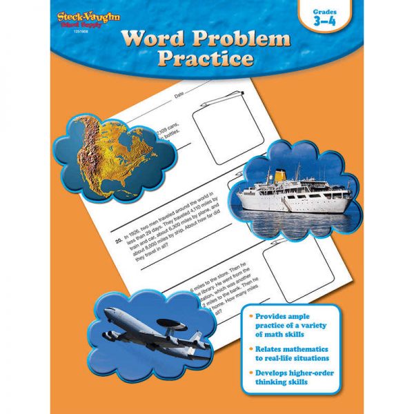HOUGHTON MIFFLIN HARCOURT WORD PROBLEM PRACTICE GRADE 3-4 SV-9781419098024