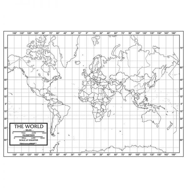 KAPPA MAP GROUP / UNIVERSAL MAPS WORLD OUTLINE MAPS PAPER UNI21220