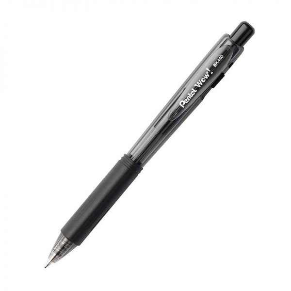 PENTEL OF AMERICA WOW BLACK RETRACTABLE BALL POINT DZ PEN PENBK440A