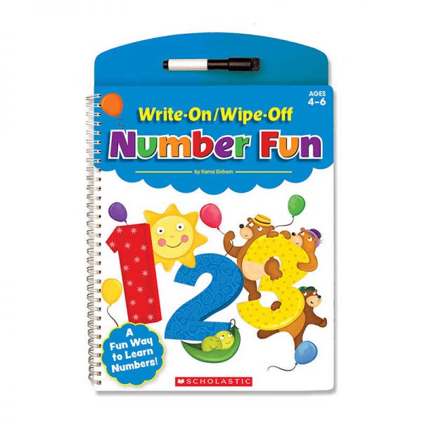 SCHOLASTIC TEACHING RESOURCES WRITE ON WIPE OFF NUMBER FUN SC-580423