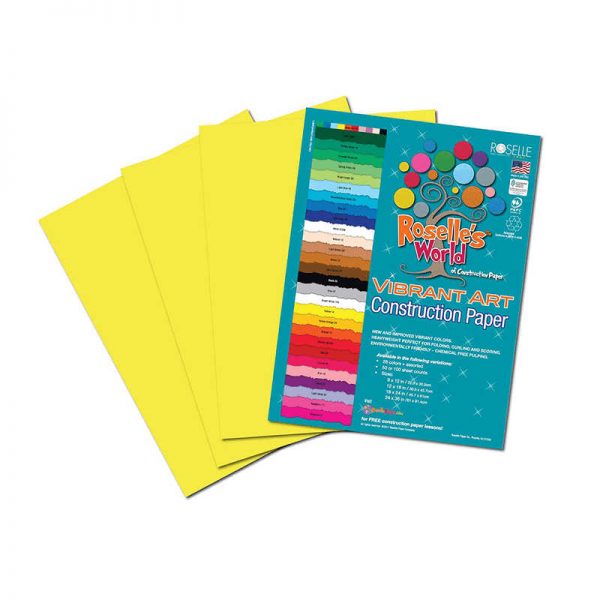 ROSELLE PAPER COMPANY, INC YELLOW CONSTRUCTION PAPER 12X18 50 SHEETS ROS61402