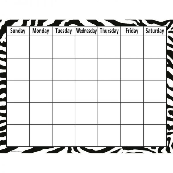 TEACHER CREATED RESOURCES ZEBRA CALENDAR CHART TCR7750