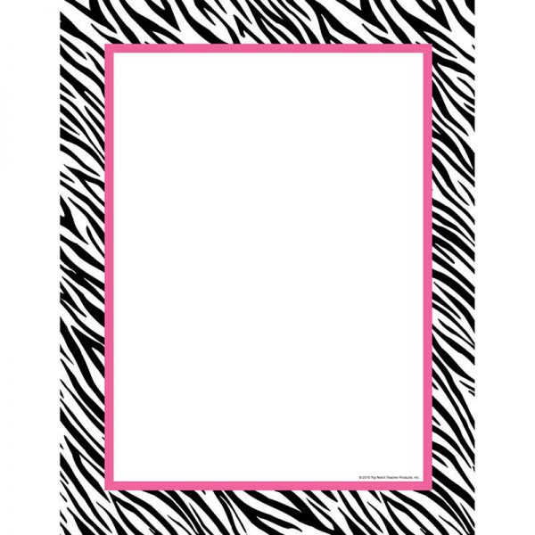 TOP NOTCH TEACHER PRODUCTS ZEBRA/PINK COMPUTER PAPER TOP5510