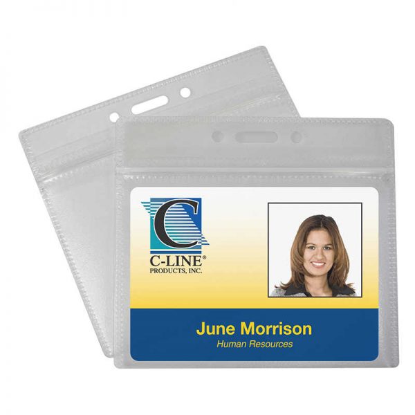 C-LINE PRODUCTS INC ZIPPERED BADGE HOLDERS HORIZONTAL 50PK CLI89832