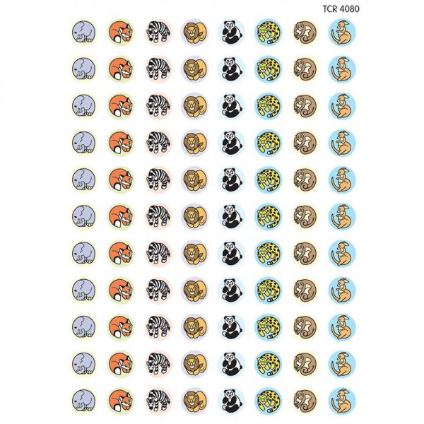 TEACHER CREATED RESOURCES ZOO ANIMALS MINI STICKERS TCR4080