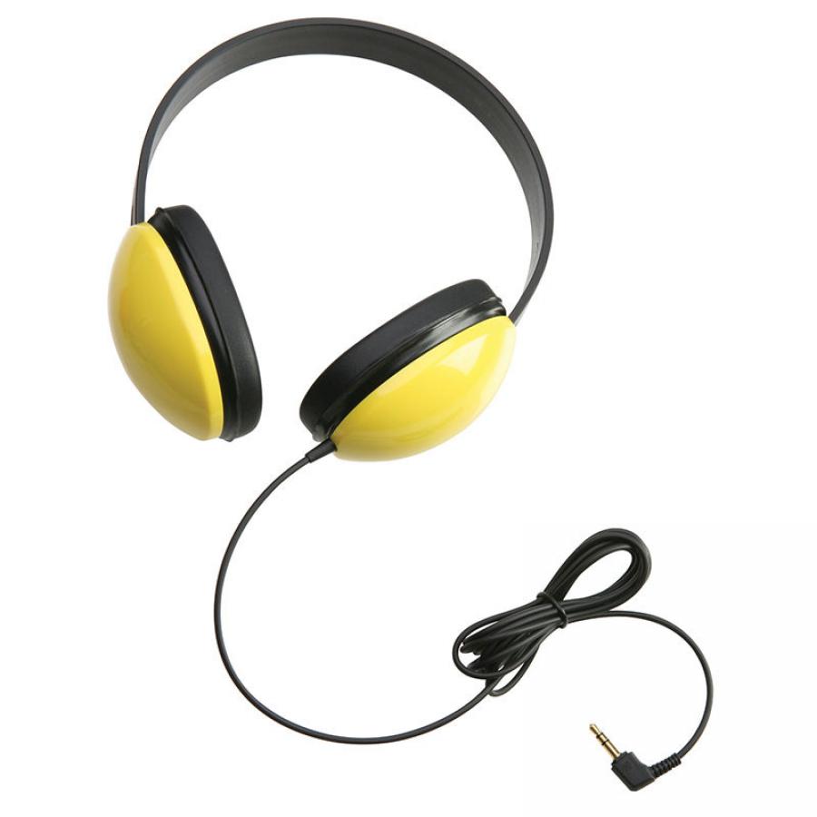 yellow and black headphones