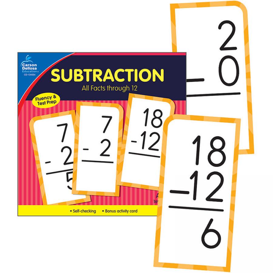 TeachersParadise SUBTRACT FACTS THRU 12 FLASH CARDS