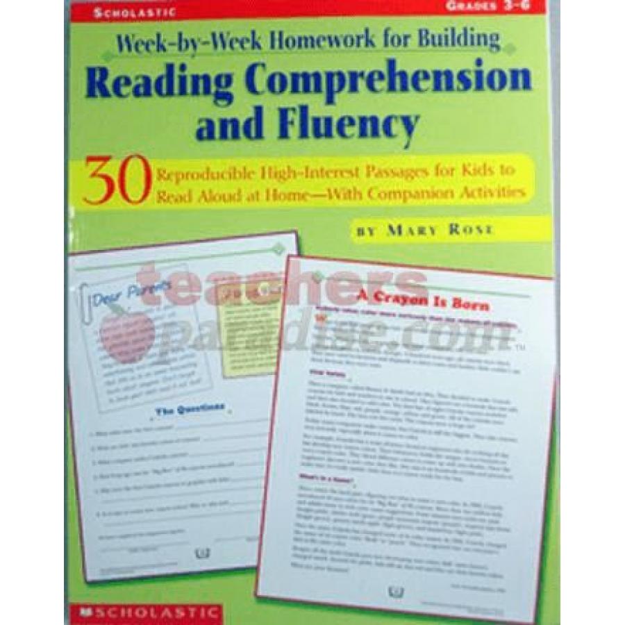 Week by week homework for building reading comprehension image