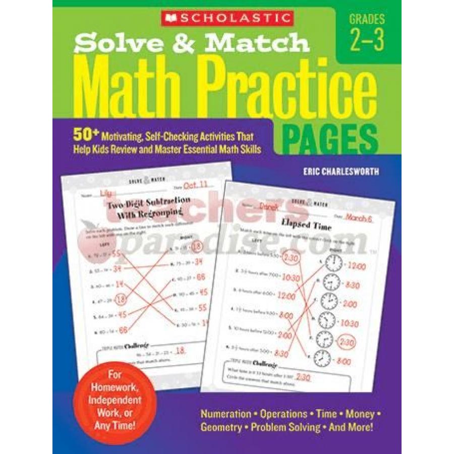 TeachersParadise.com | Solve & Match Gr 2-3 Math Practice Pages