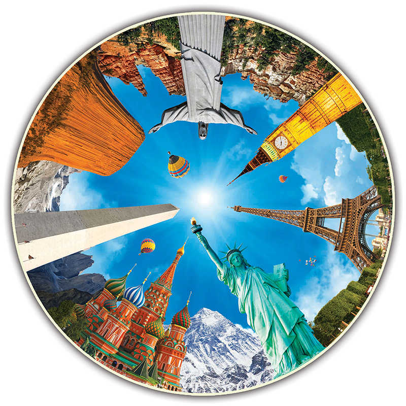 A Broader View Round Table Puzzle, Legendary Landmarks, 500-Piece