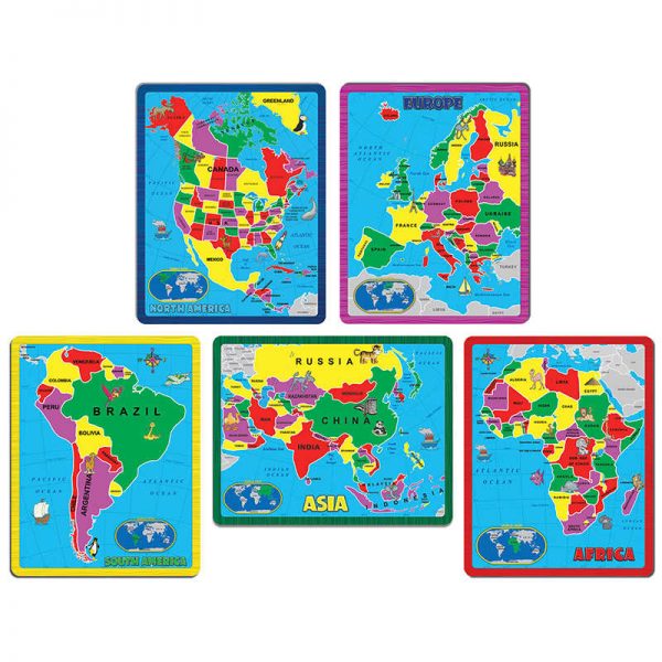 A Broader View Continent Puzzle Combo Pack, 5 Puzzles