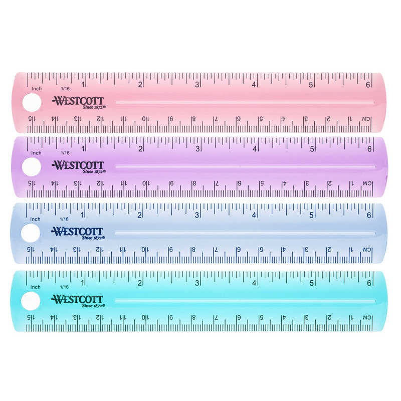 Charles Leonard Plastic Ruler, 6 Clear