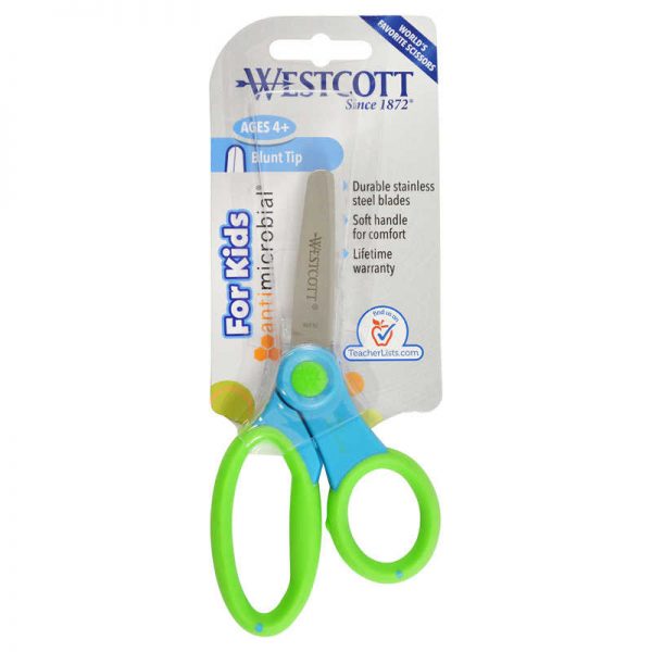 Westcott® Kids 5" Scissors with Anti-Microbial Protection, Blunt, Colors Vary