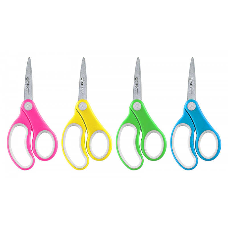 Soft Handle 5 Kids Scissors Classpack, Pointed, Pack of 12, 1 - QFC