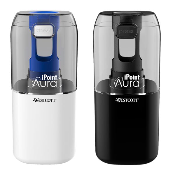 Westcott® iPoint® AURA Battery Pencil Sharpener, Assorted Colors