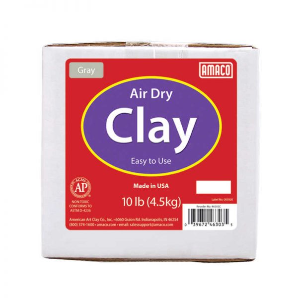 AMACO Air Dry Clay, Gray, 10 lbs.