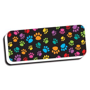 Ashley Productions® Magnetic Whiteboard Eraser, Colorful Assorted Paw Pattern, 2" x 5"