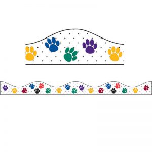 Ashley Productions® Magnetic Border, Multi-Colored Paws, 12'