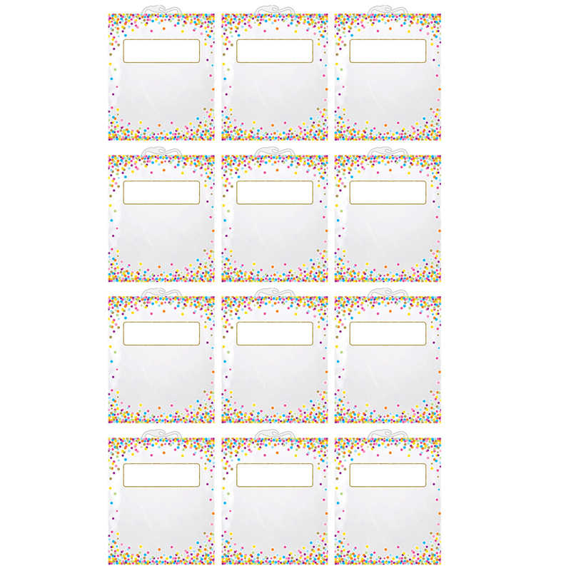 Ashley Productions® Hanging Confetti Pattern Storage/Book Bag, 10.5" x 12.5", Pack of 12