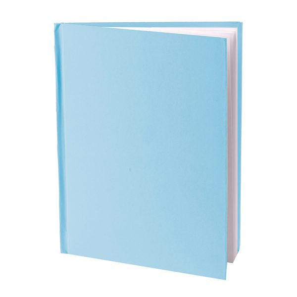 Young Authors Blue Hardcover Blank Book, White Pages, 8"H x 6"W Portrait, 14 Sheets/28 Pages