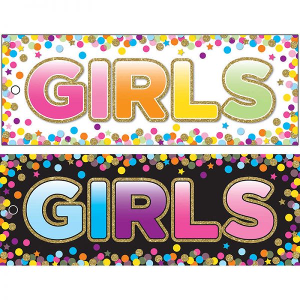 Ashley Productions® Laminated Double-Sided Hall Passes, 9" x 3.5", Confetti Girls Pass