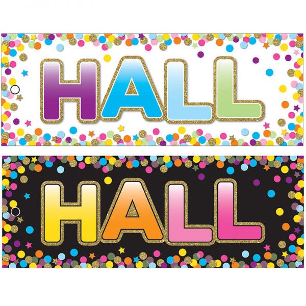Ashley Productions® Laminated Double-Sided Hall Passes, 9" x 3.5", Confetti Hall Pass