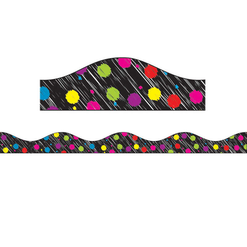 Ashley Productions® Big Magnetic Magi-Strips, Black Scribble Color Dots, 12'