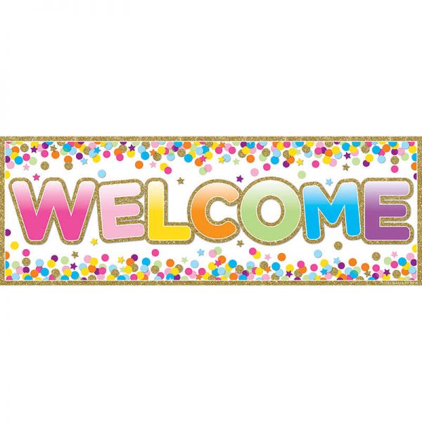 Ashley Productions® Magnetic Welcome Banners, 6" x 17", Confetti