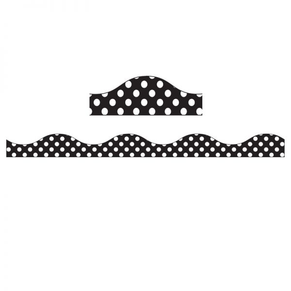 Ashley Productions® Magnetic Border, Large White Polka Dots on White, 12'