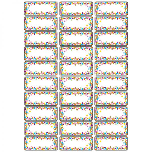 Ashley Productions® Magnetic Die-Cut Small Foam Nameplates & Labels, Confetti, 30 Pieces