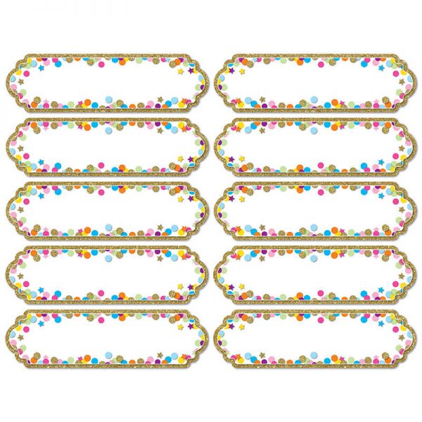 Ashley Productions® Magnetic Die-Cut Large Nameplates & Labels, Confetti, 10 Pieces