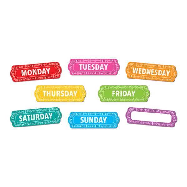 Ashley Productions® Magnetic Die-Cut Timesavers & Labels, Days of the Week, Chalk Loops, 8 Pieces