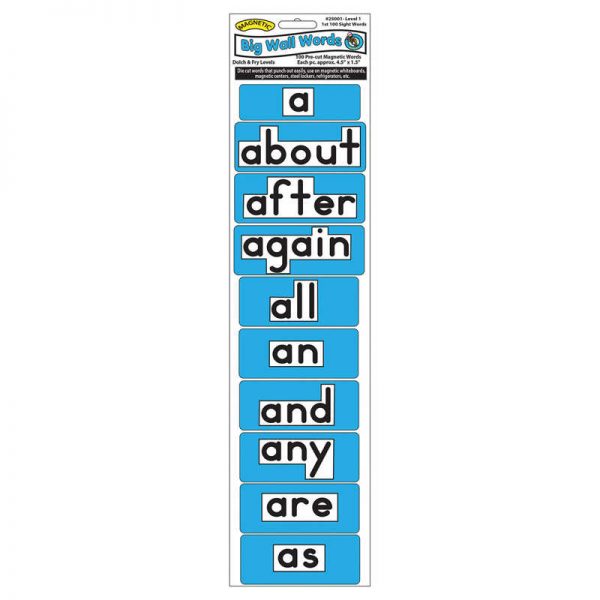 Ashley Productions® Magnetic Big Wall Words, 1st 100 Words, Level 1