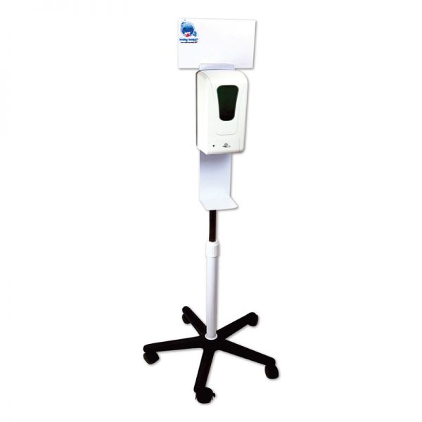 Healthy Bubbles™ Automatic Hand Sanitizer Station on Wheels, Adjustable Height