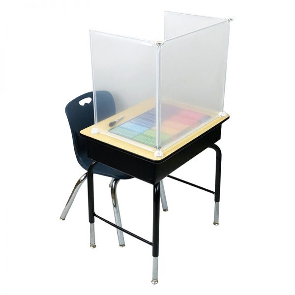 Healthy Bubbles™ PrivacyView™, 3-Piece Clear Desktop PPE Plastic Divider, 22"W x 20"H x 14"D