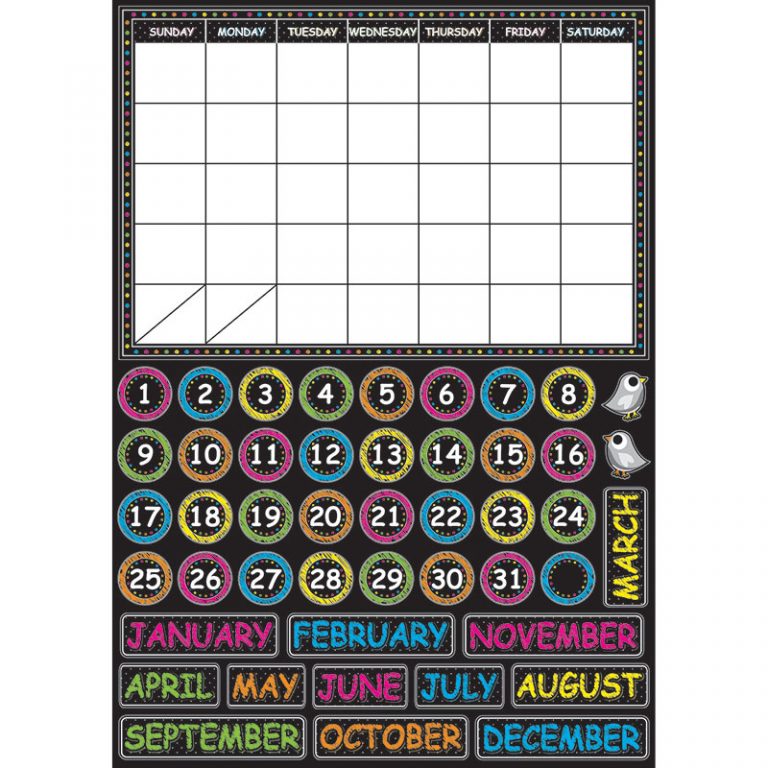 Ashley Productions® Magnetic Mini Bulletin Board Set, Chalk Calendar
