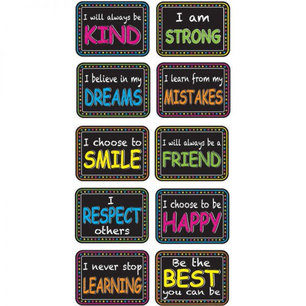 Ashley Productions® Non-Magnetic Mini Whiteboard Erasers, Character Building, Pack of 10