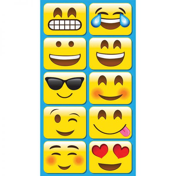 Ashley Productions® Non-Magnetic Mini Whiteboard Erasers, Emojis, Pack of 10